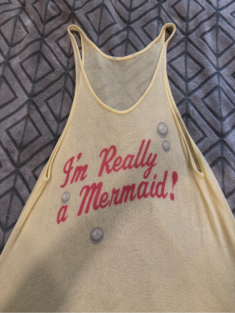 Wildfox Yellow Tank Coverup with Pink Script medium